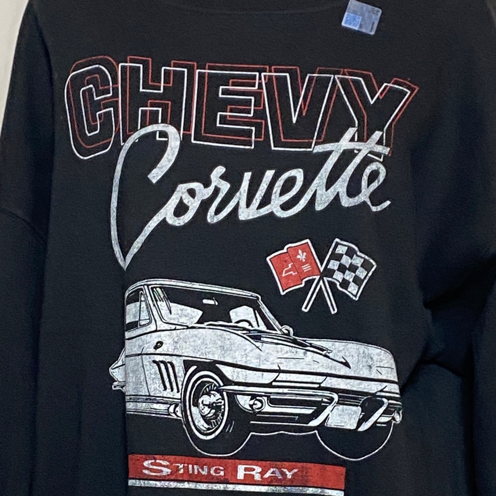 Corvette Black Retro Car Sweatshirt S - Picture 2 of 10